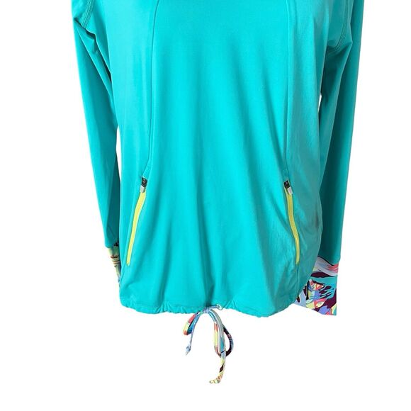 Title Nine Medium Pullover Hoodie Thin Long Sleeve Pockets Aqua Active - Picture 4 of 9